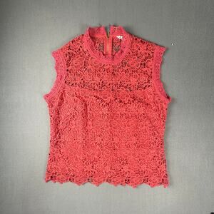 Nanette Lepore Coral Pink Floral Sleeveless Top Size L